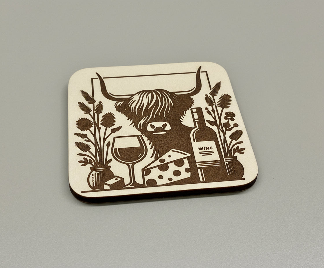 Highland Cow Leather Coasters