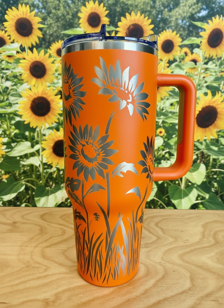 Sunflower Bloom 40oz Stainless Steel Tumbler
