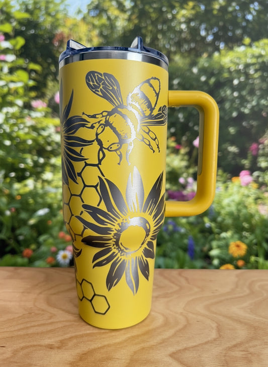 Bee Blossom 40oz Stainless Steel Tumbler