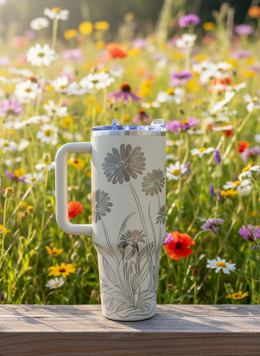 Morning Wildflower 40oz Stainless Steel Tumbler