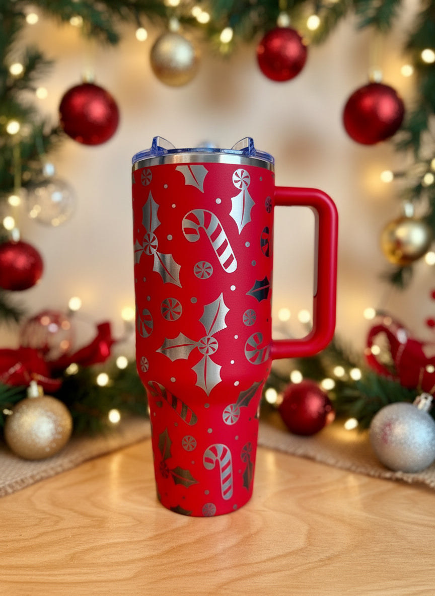 Red Christmas Treat 40oz Stainless Steel Tumbler