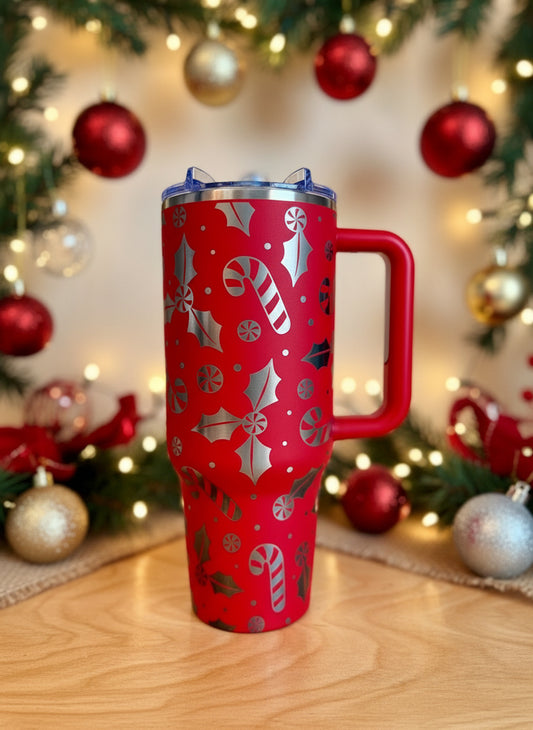 Red Christmas Treat 40oz Stainless Steel Tumbler