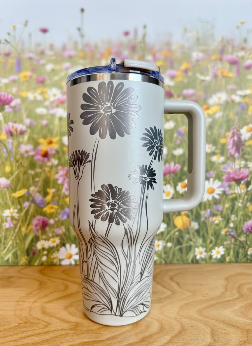 Morning Wildflower 40oz Stainless Steel Tumbler