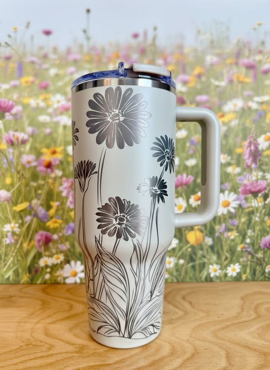 Morning Wildflower 40oz Stainless Steel Tumbler