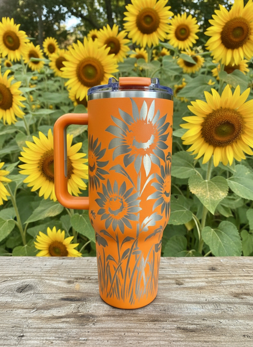 Sunflower Bloom 40oz Stainless Steel Tumbler