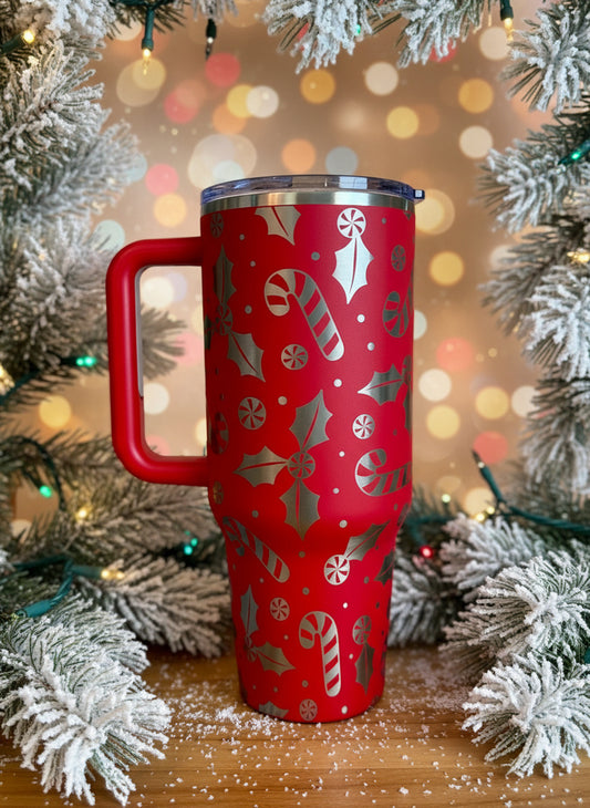 Red  Christmas Treat 40oz Stainless Steel Tumbler