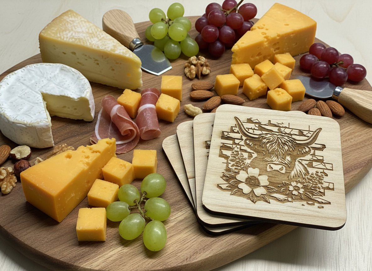 Highland Cow Wooden Coasters