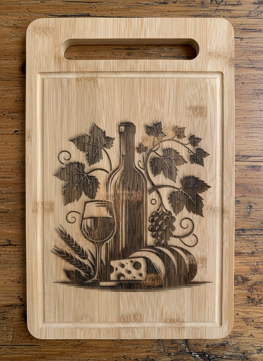 Engraved Bamboo Charcuterie Board – Elegant Serving Essential