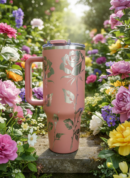 Blush Rose 40 oz Stainless Steel Tumbler