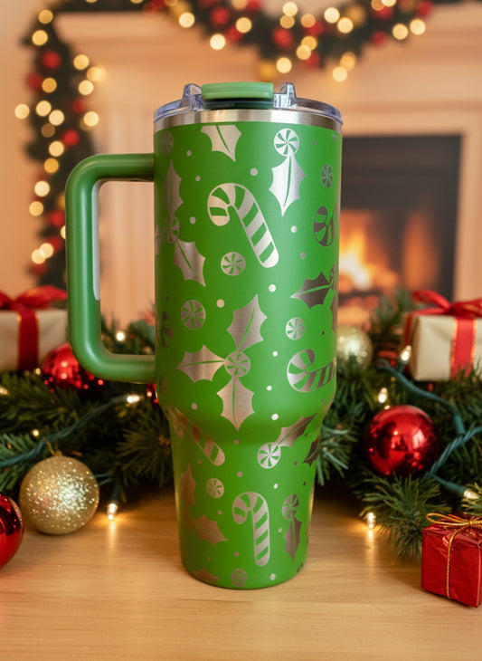 Green Christmas Treat 40oz Stainless Steel Tumbler