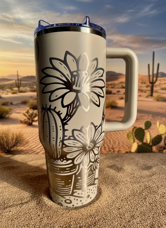 Cactus Glow 40 oz Stainless Steel Tumbler