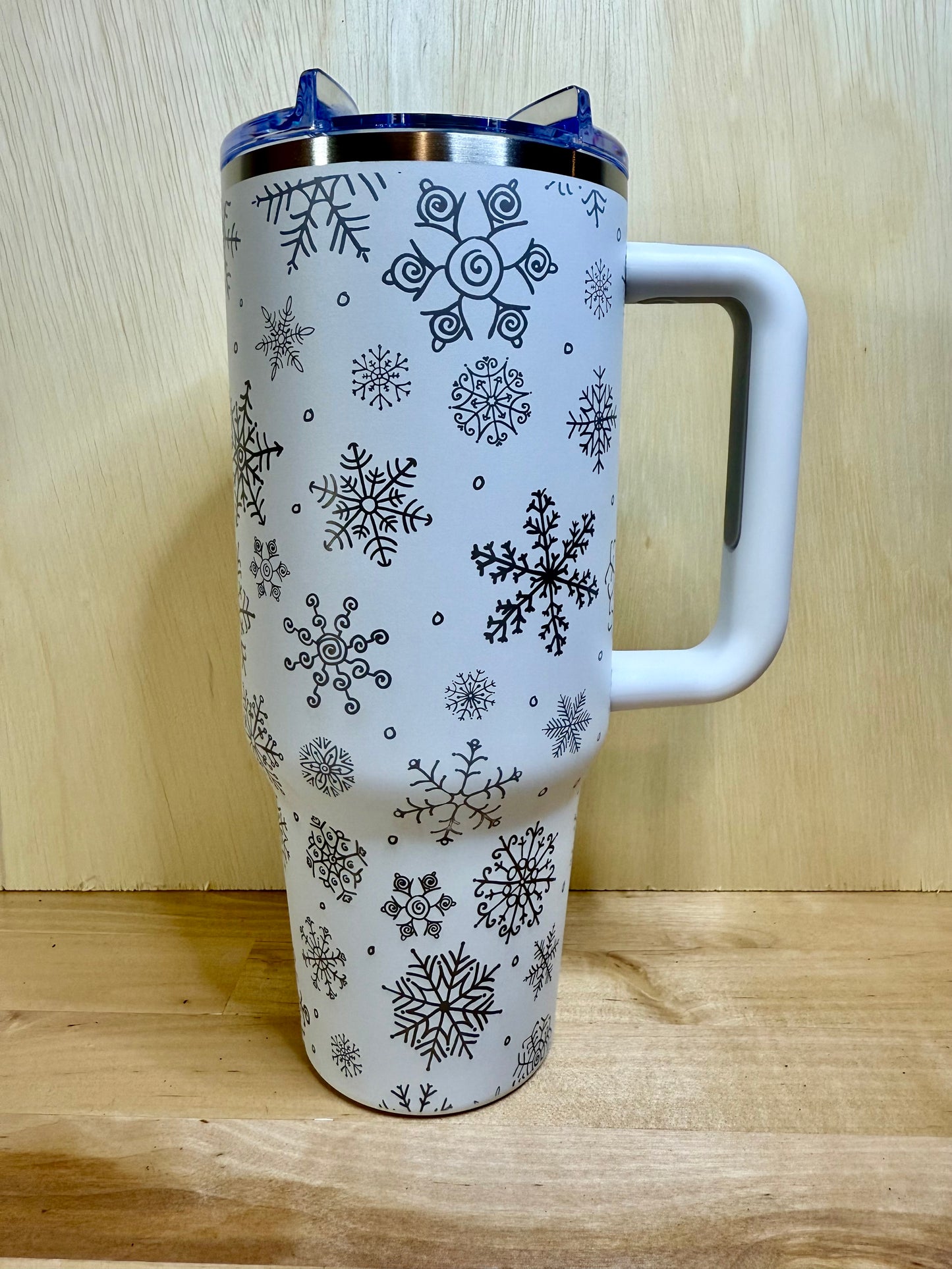 Snowflake Holiday 40oz Stainless Steel Tumbler